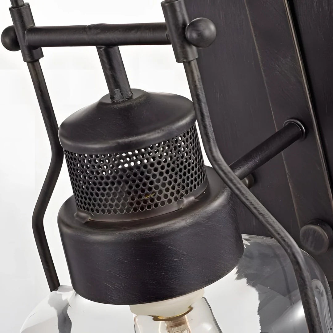 Corwin Industrial Metal Glass Jar Wall Sconce