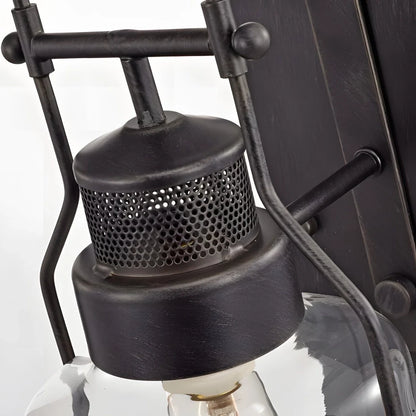 Corwin Industrial Metal Glass Jar Wall Sconce