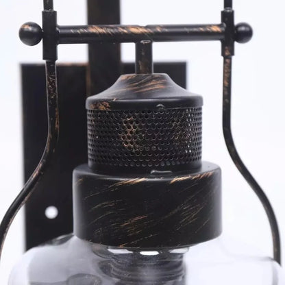 Corwin Industrial Metal Glass Jar Wall Sconce