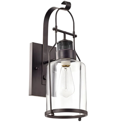 Corwin Industrial Metal Glass Jar Wall Sconce
