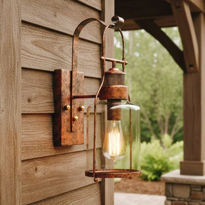Corwin Industrial Metal Glass Jar Wall Sconce