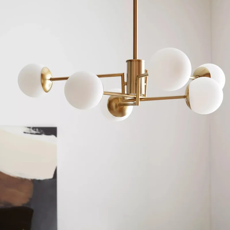 Kelric Modern White Glass Ball Ceiling Light
