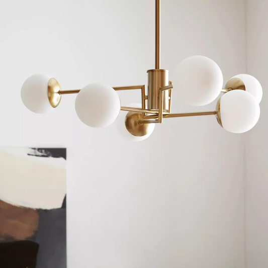 Kelric Modern White Glass Ball Ceiling Light