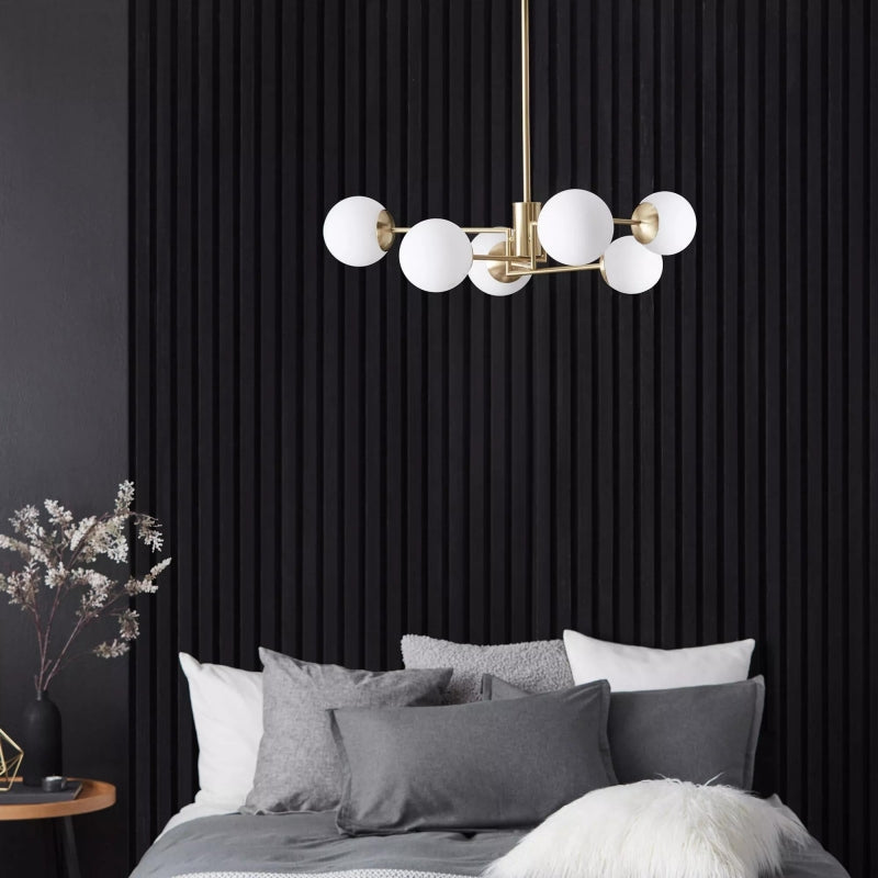 Kelric Modern White Glass Ball Ceiling Light