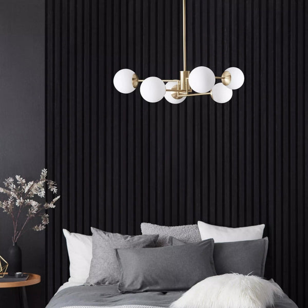 Kelric Modern White Glass Ball Ceiling Light