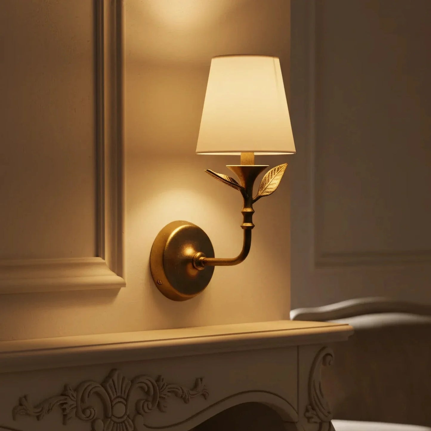 Thalen Rustic Botanical Forged Iron Wall Sconce
