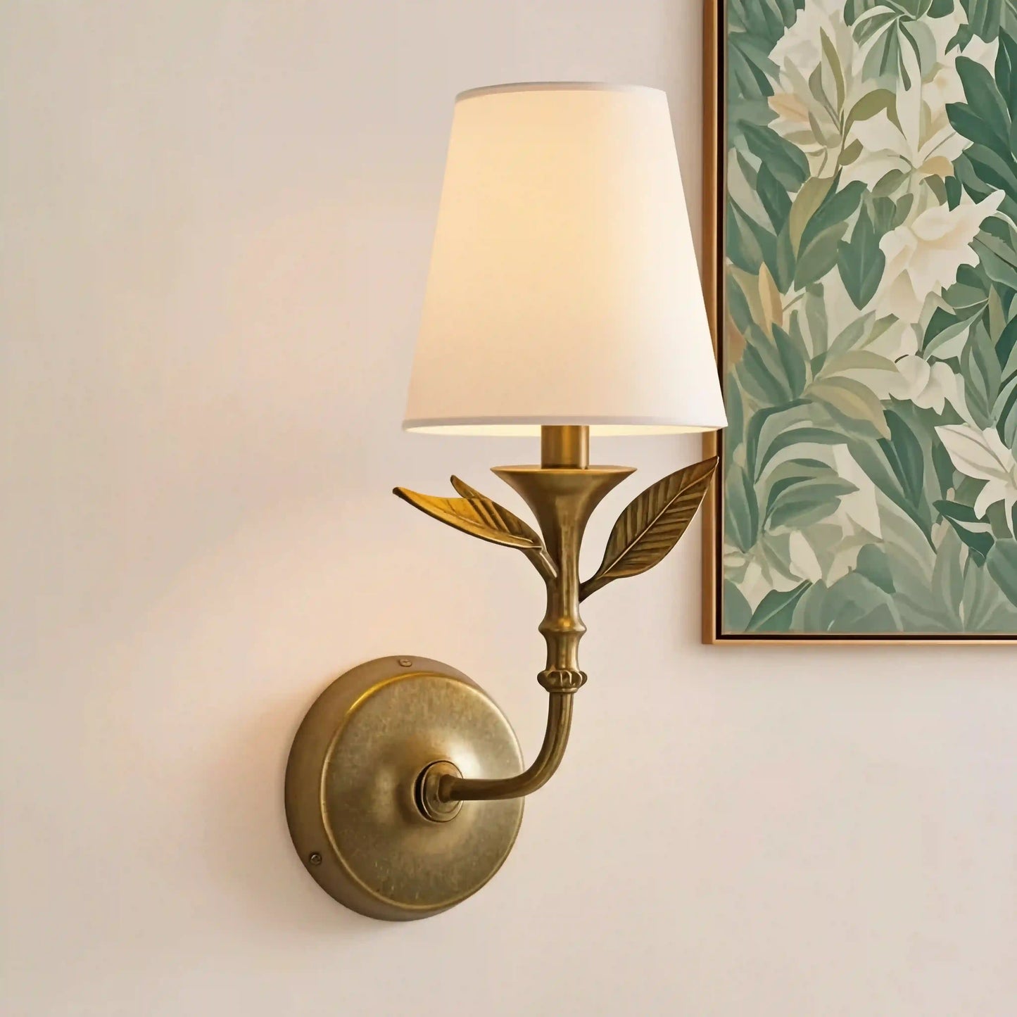 Thalen Rustic Botanical Forged Iron Wall Sconce