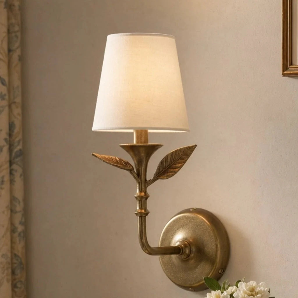 Thalen Rustic Botanical Forged Iron Wall Sconce