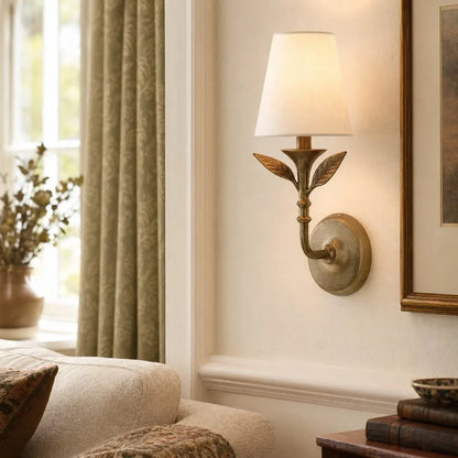 Thalen Rustic Botanical Forged Iron Wall Sconce