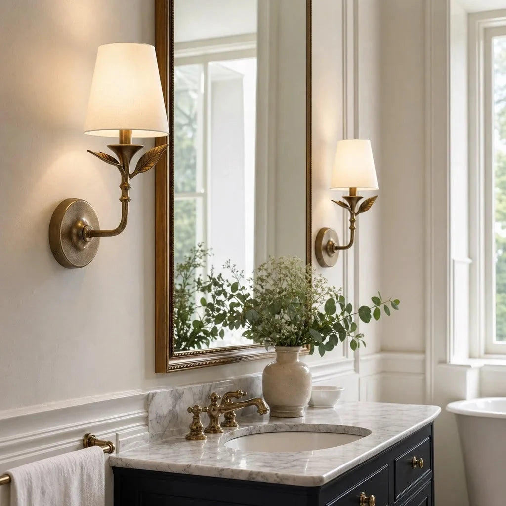 Thalen Rustic Botanical Forged Iron Wall Sconce