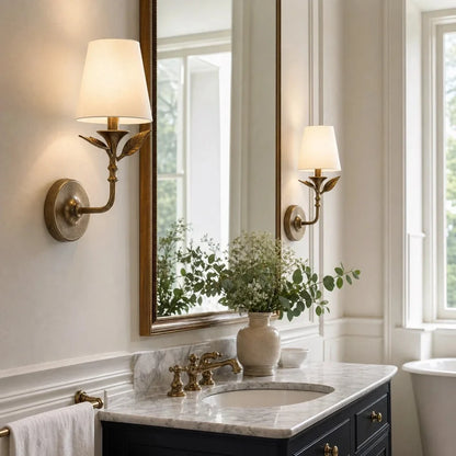 Thalen Rustic Botanical Forged Iron Wall Sconce