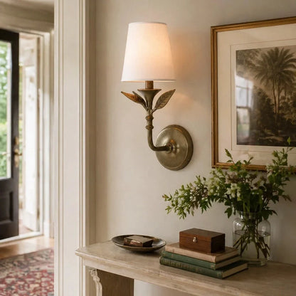 Thalen Rustic Botanical Forged Iron Wall Sconce