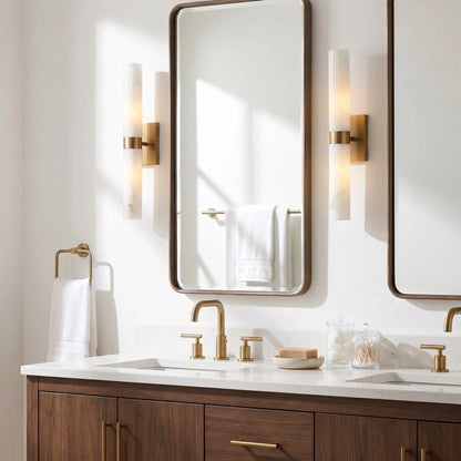 Elaris Modern Alabaster Double Tube Wall Sconce