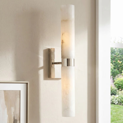 Elaris Modern Alabaster Double Tube Wall Sconce