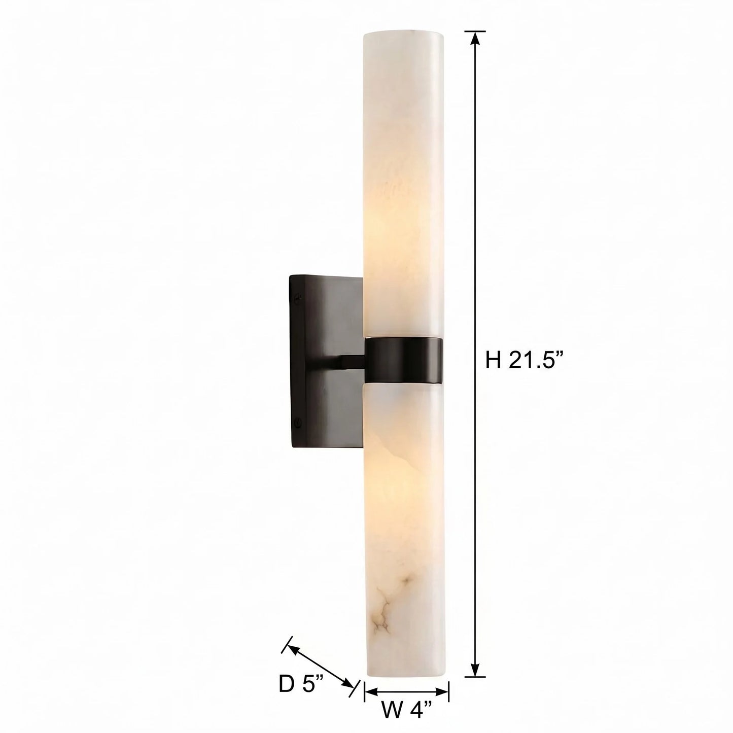 Elaris Modern Alabaster Double Tube Wall Sconce
