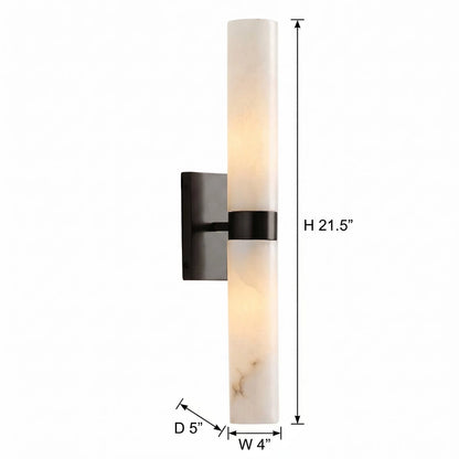Elaris Modern Alabaster Double Tube Wall Sconce