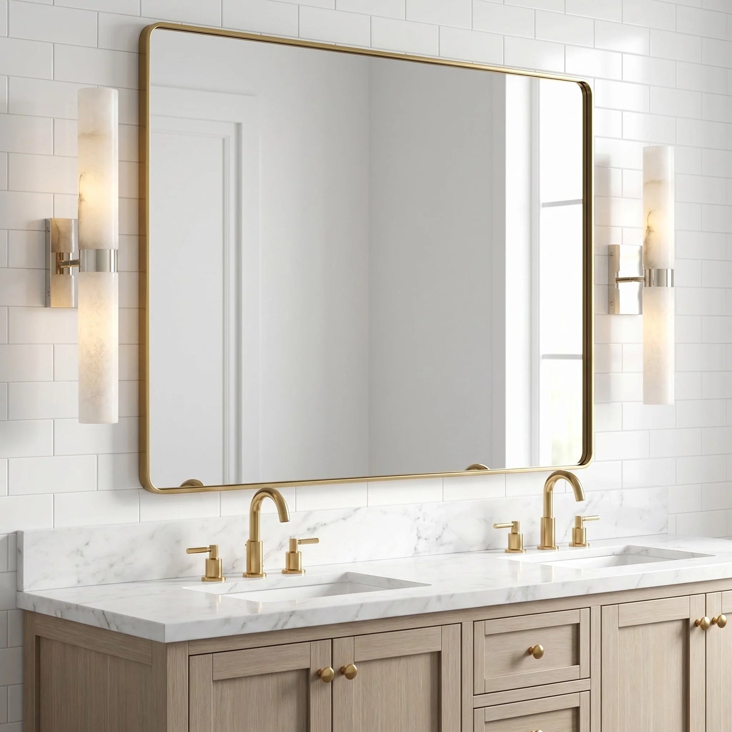 Elaris Modern Alabaster Double Tube Wall Sconce