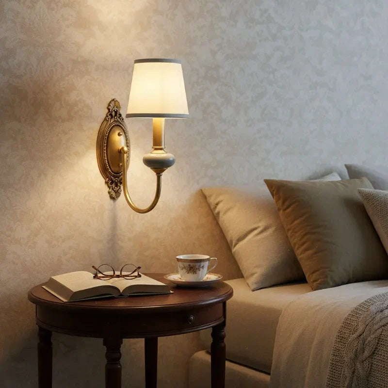 Faelon Classic Armed Fabric Shade Sconce