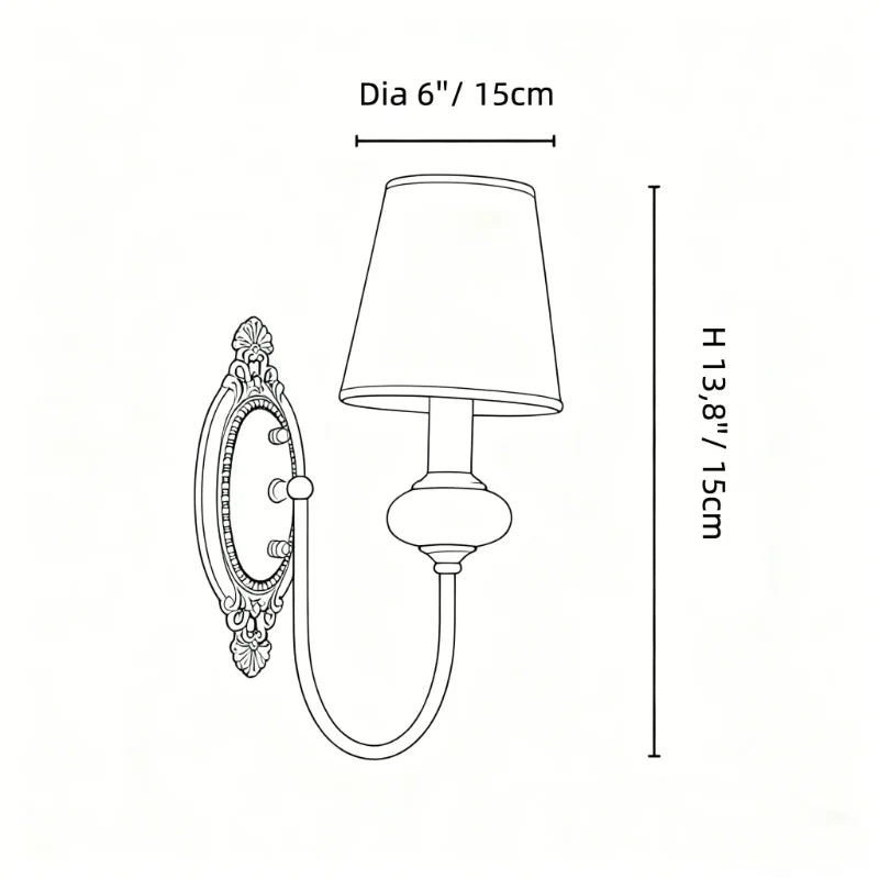 Faelon Classic Armed Fabric Shade Sconce