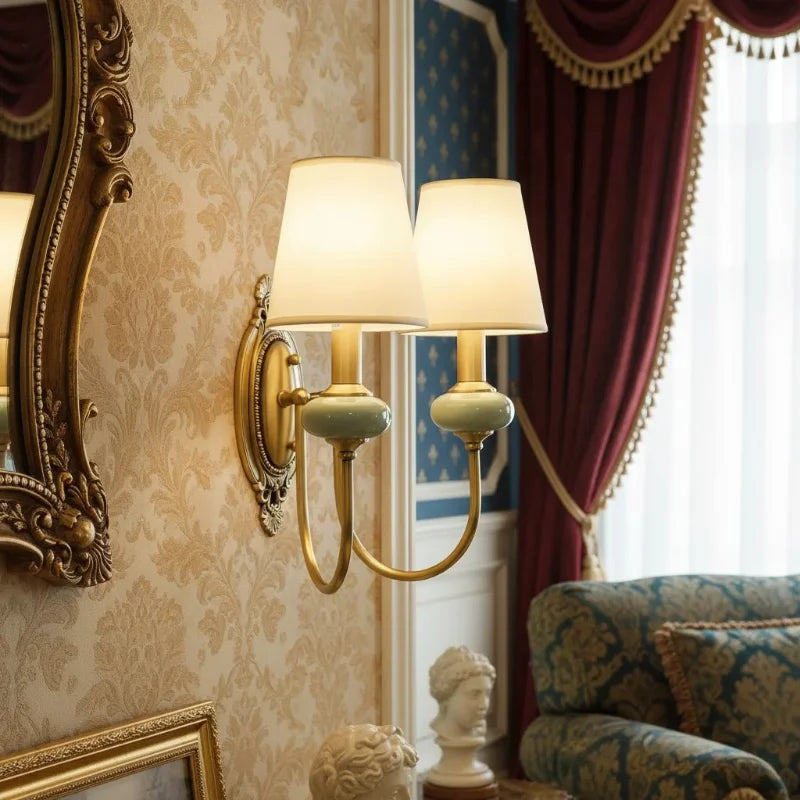 Faelon Classic Armed Fabric Shade Sconce