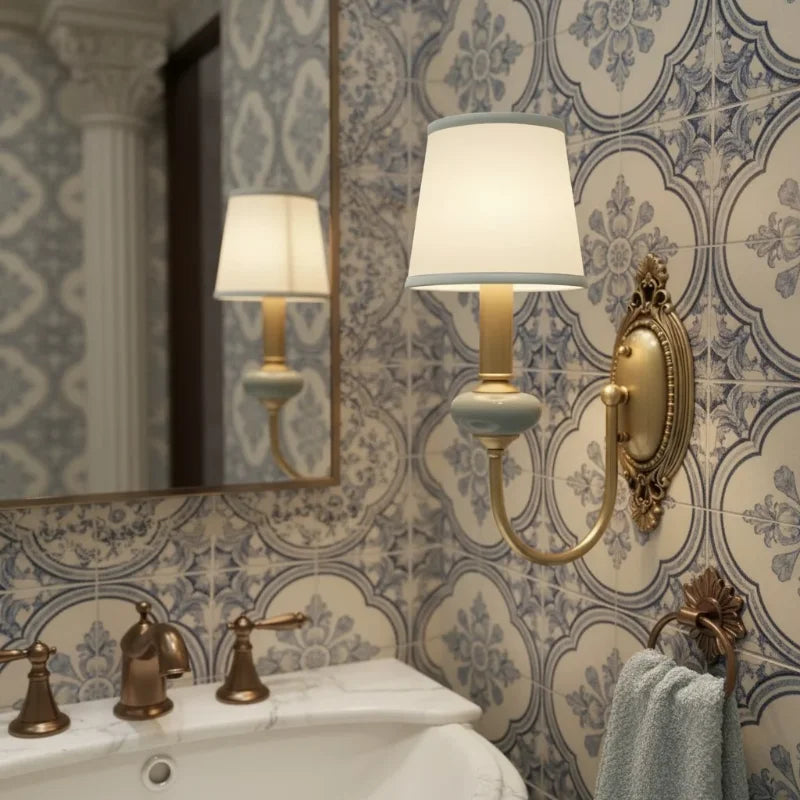 Faelon Classic Armed Fabric Shade Sconce