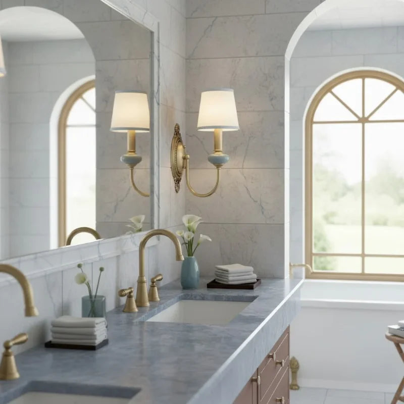 Faelon Classic Armed Fabric Shade Sconce