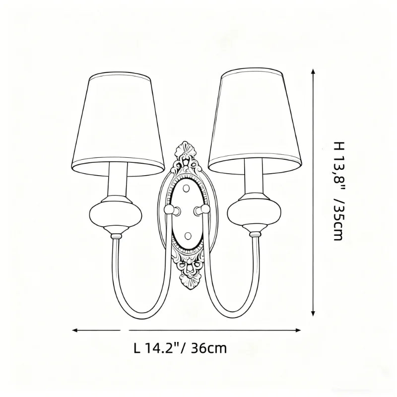 Faelon Classic Armed Fabric Shade Sconce