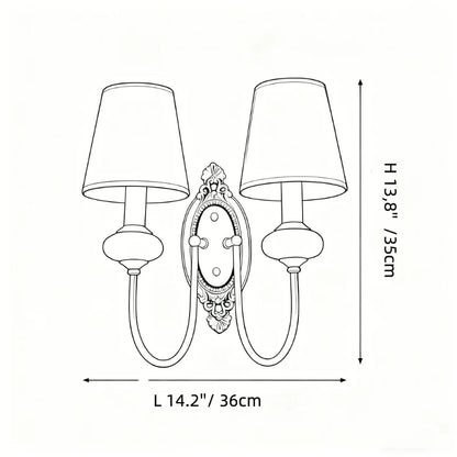 Faelon Classic Armed Fabric Shade Sconce