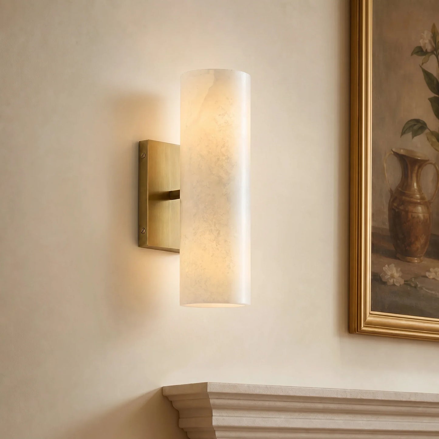 Corven Modern Elegant Alabaster Tube Sconce