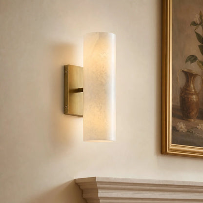 Corven Modern Elegant Alabaster Tube Sconce