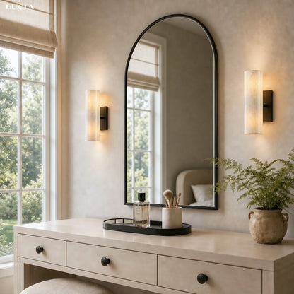 Corven Modern Elegant Alabaster Tube Sconce