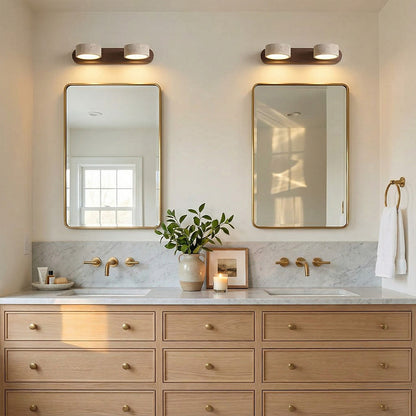 Kaelis Rustic Adjustable Travertine Wood Wall Sconce
