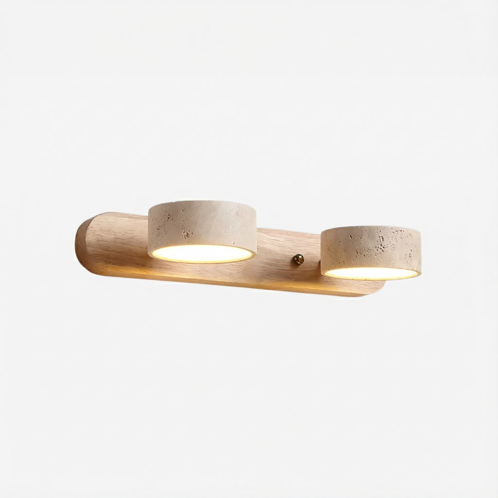 Kaelis Rustic Adjustable Travertine Wood Wall Sconce