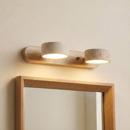 Kaelis Rustic Adjustable Travertine Wood Wall Sconce