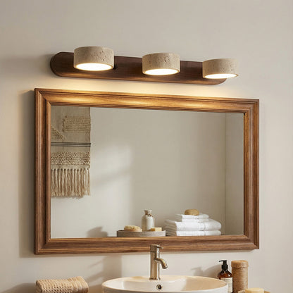 Kaelis Rustic Adjustable Travertine Wood Wall Sconce