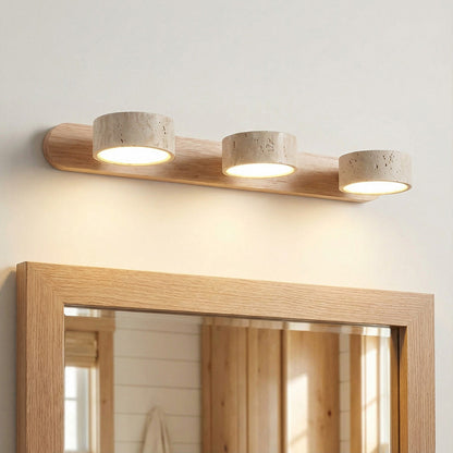 Kaelis Rustic Adjustable Travertine Wood Wall Sconce