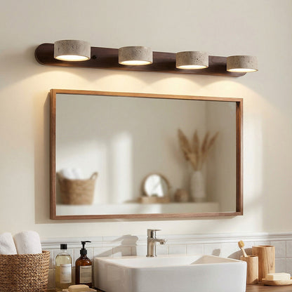 Kaelis Rustic Adjustable Travertine Wood Wall Sconce