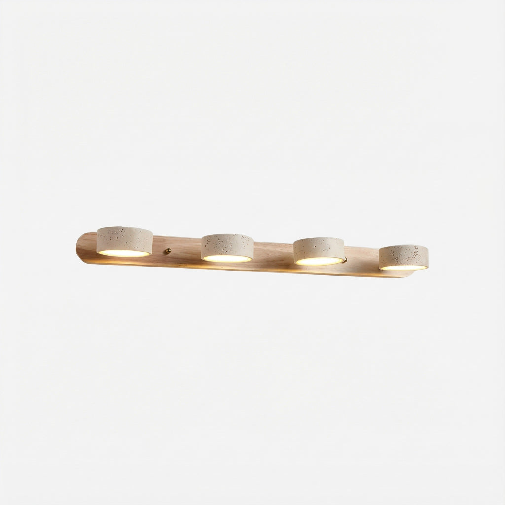 Kaelis Rustic Adjustable Travertine Wood Wall Sconce