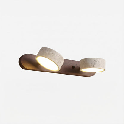 Kaelis Rustic Adjustable Travertine Wood Wall Sconce