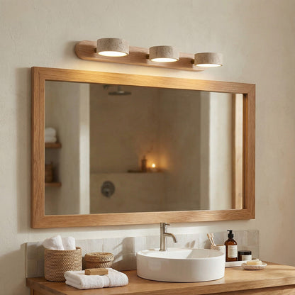 Kaelis Rustic Adjustable Travertine Wood Wall Sconce