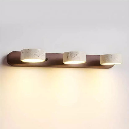 Kaelis Rustic Adjustable Travertine Wood Wall Sconce