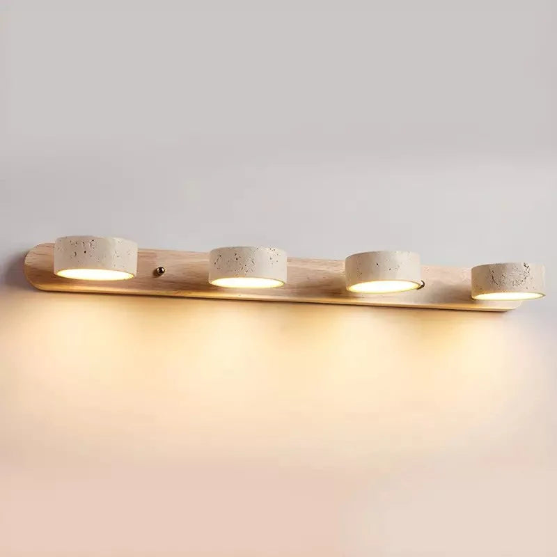Kaelis Rustic Adjustable Travertine Wood Wall Sconce