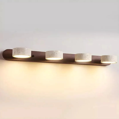 Kaelis Rustic Adjustable Travertine Wood Wall Sconce