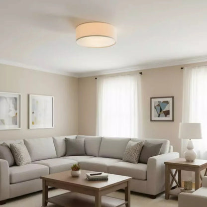 Novera Modern Minimalist Fabric Drum Ceiling Light