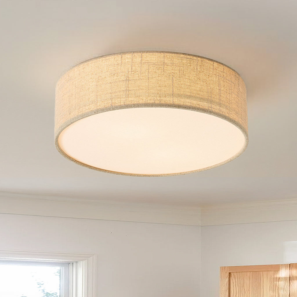 Novera Modern Minimalist Fabric Drum Ceiling Light