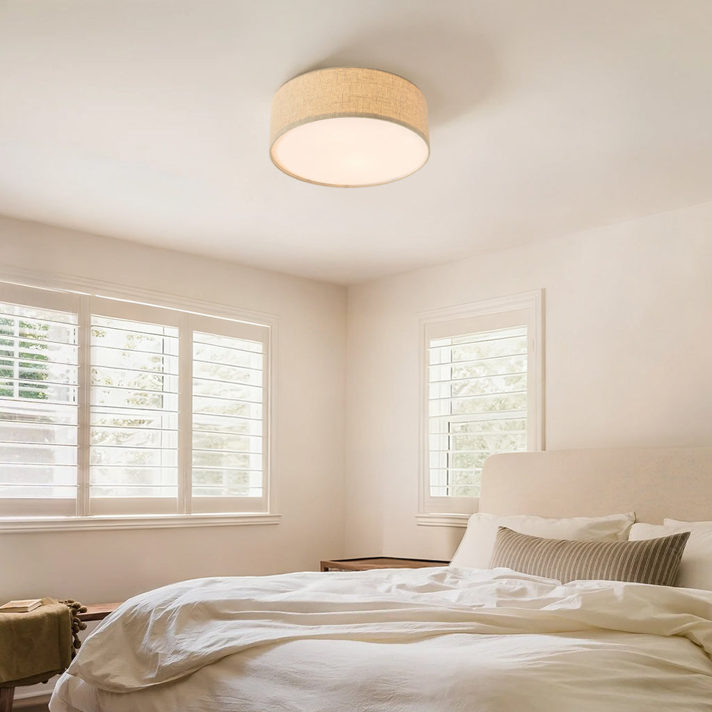 Novera Modern Minimalist Fabric Drum Ceiling Light