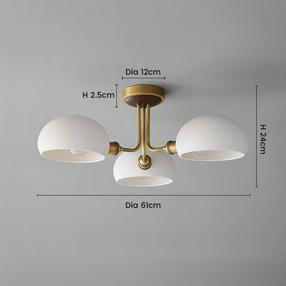 Theonis Farmhouse Brass Ceramic Ceiling Light