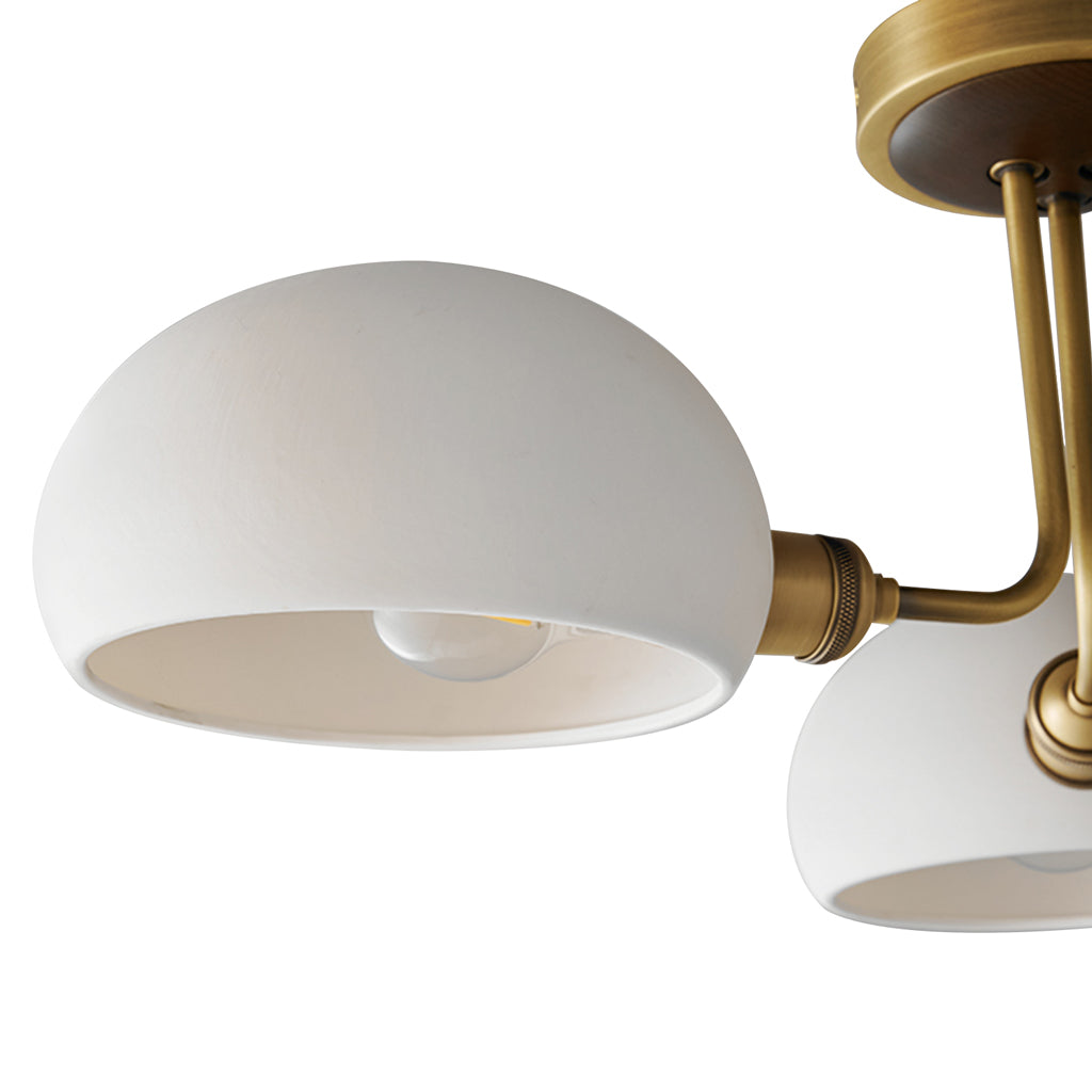 Theonis Farmhouse Brass Ceramic Ceiling Light