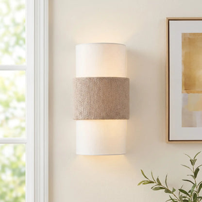 Talric Nordic Minimalist Linen Cylindrical Wall Light