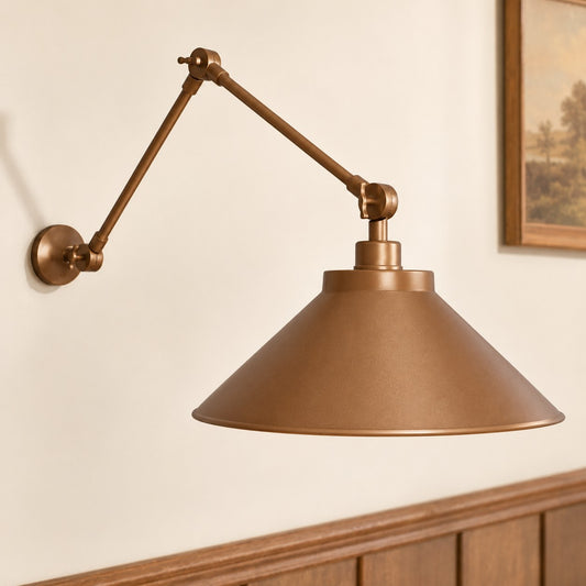 Galilea Industrial Brass Adjustable Wall Lamp